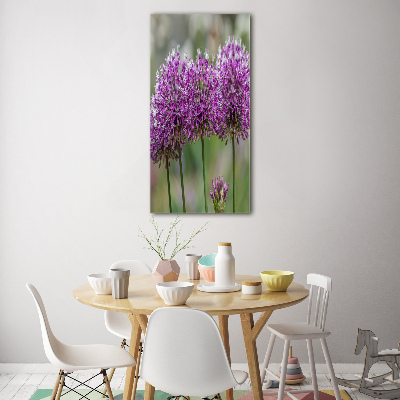 Glass wall art Garlic flowers