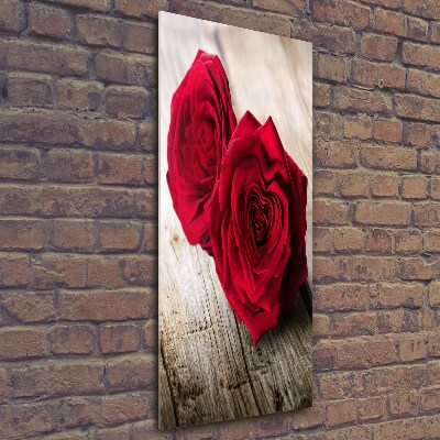 Wall art on glass Red roses