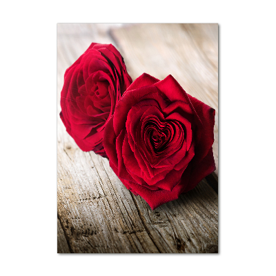 Wall art on glass Red roses