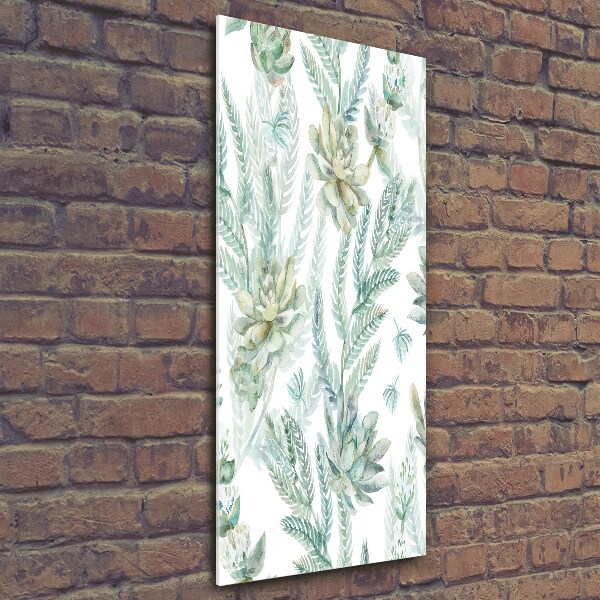 Glass art picture Floral pattern