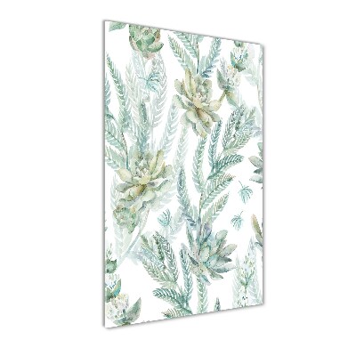 Glass art picture Floral pattern