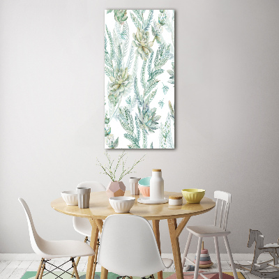 Glass art picture Floral pattern