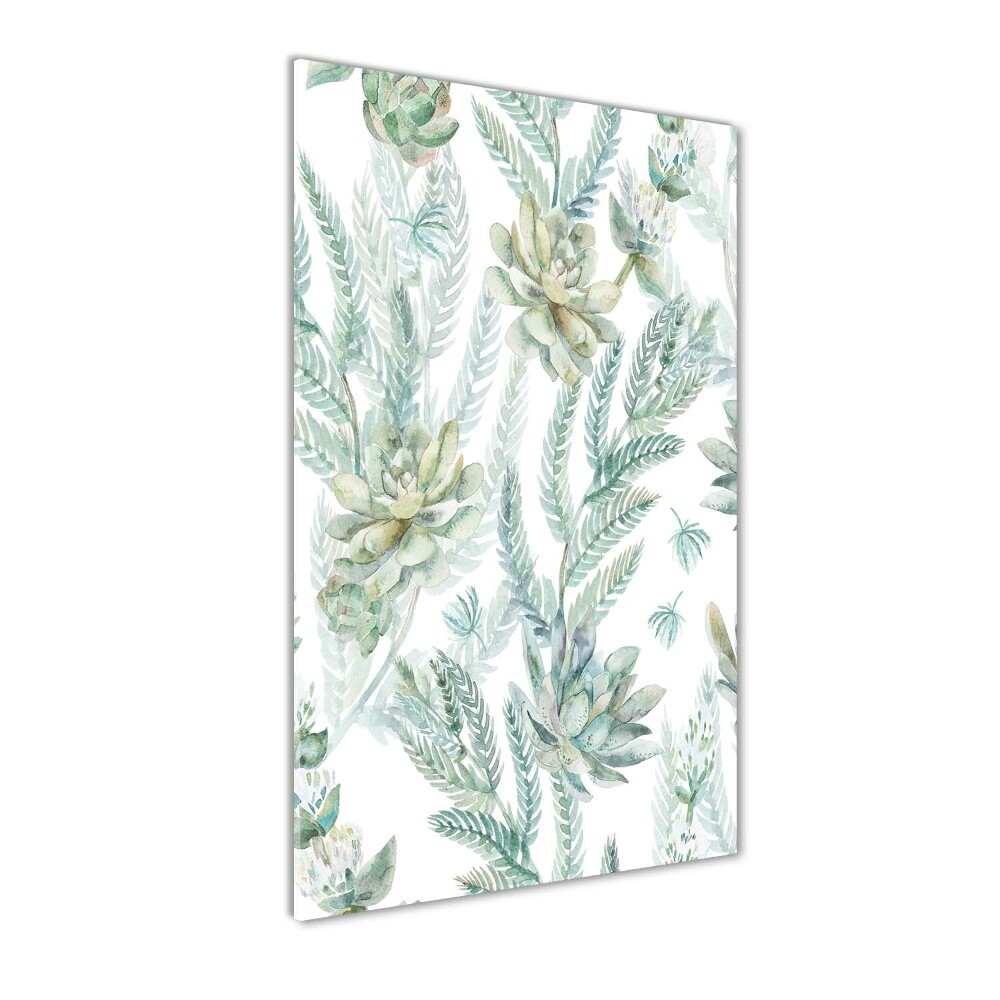 Glass art picture Floral pattern