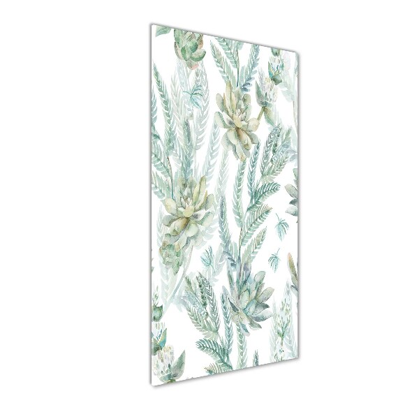 Glass art picture Floral pattern