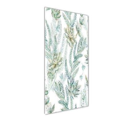 Glass art picture Floral pattern