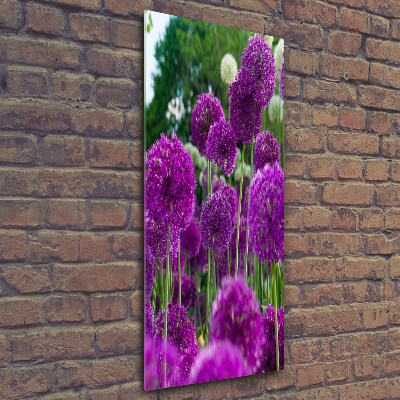 Glass wall art Garlic flowers