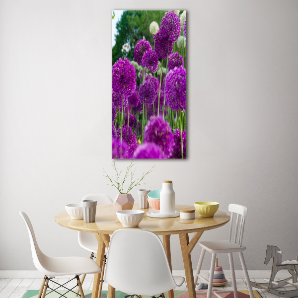 Glass wall art Garlic flowers