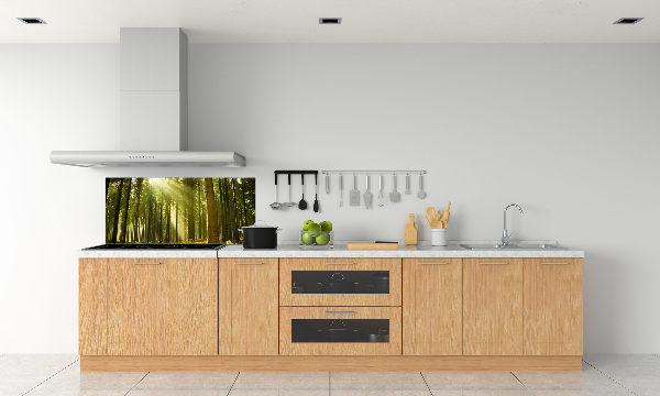 Kitchen splashback a pine forest