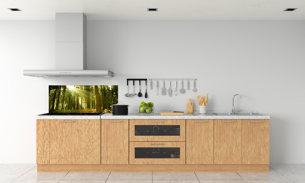 Kitchen splashback a pine forest