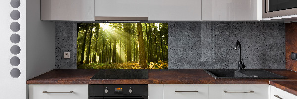 Kitchen splashback a pine forest