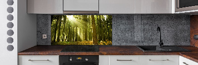 Kitchen splashback a pine forest