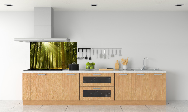 Kitchen splashback a pine forest