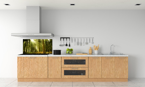 Kitchen splashback a pine forest