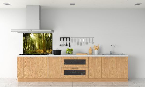 Kitchen splashback a pine forest