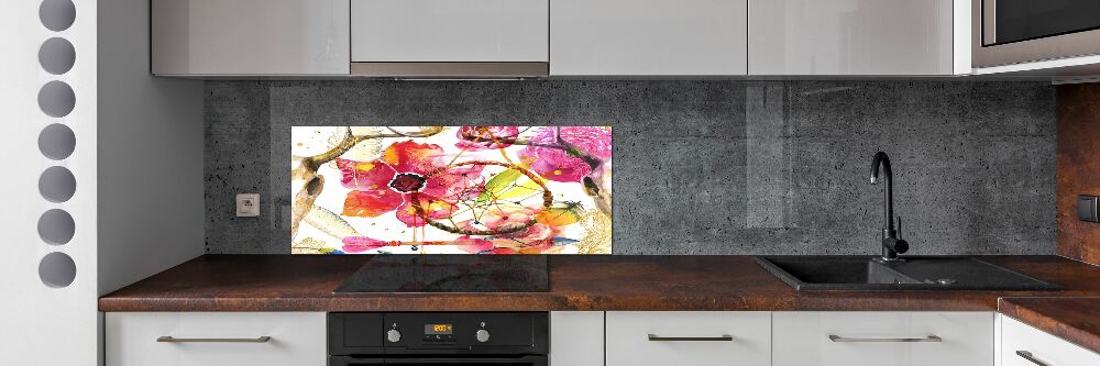 Cooker splashback Floral pattern