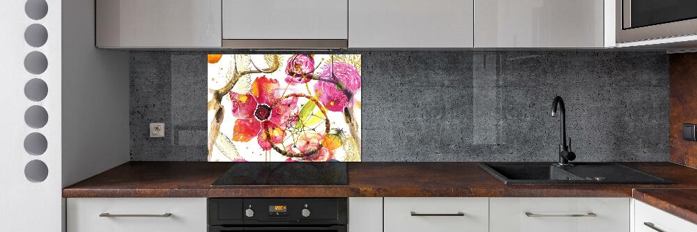 Cooker splashback Floral pattern