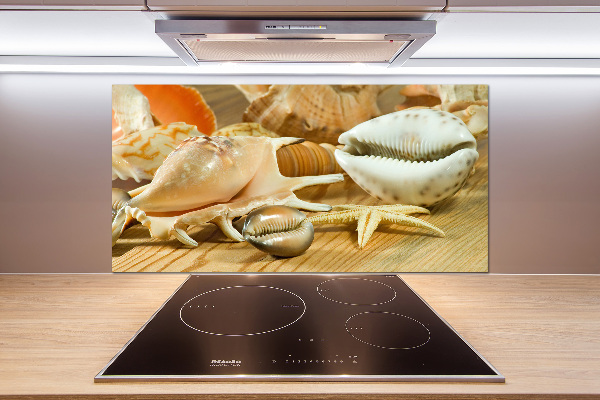 Kitchen splashback Shells on wood