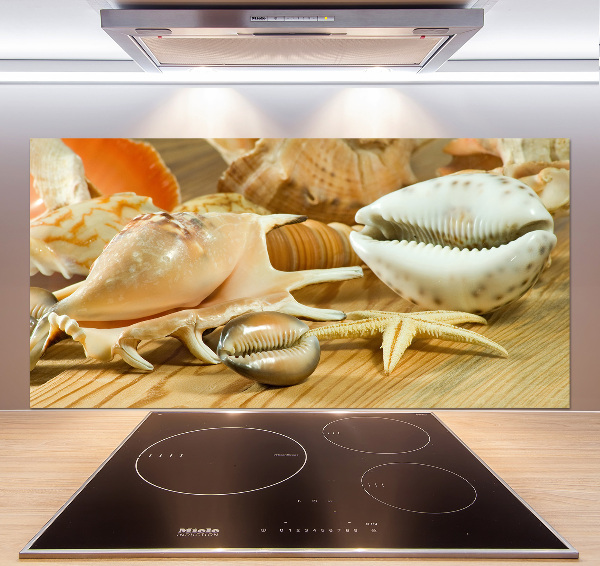 Kitchen splashback Shells on wood