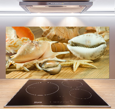 Kitchen splashback Shells on wood