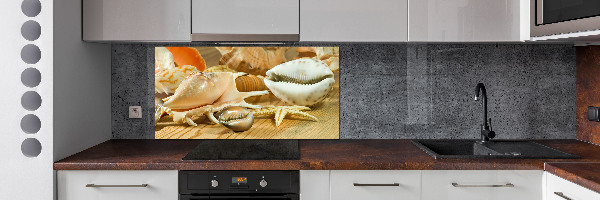 Kitchen splashback Shells on wood