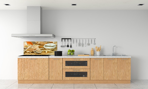 Kitchen splashback Shells on wood