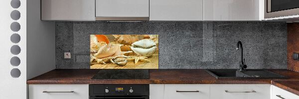 Kitchen splashback Shells on wood