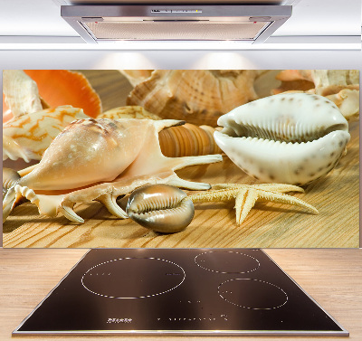 Kitchen splashback Shells on wood