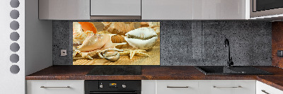 Kitchen splashback Shells on wood