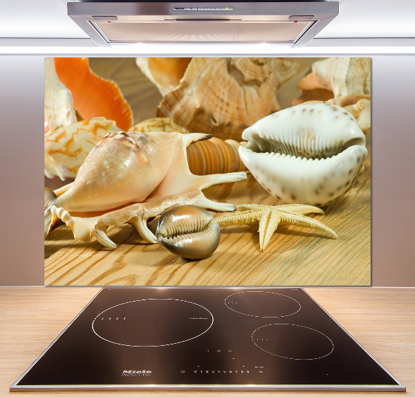 Kitchen splashback Shells on wood