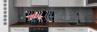 Kitchen wall panels Tropical lily