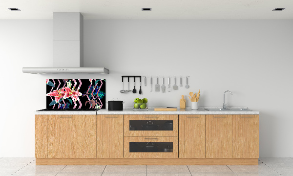 Kitchen wall panels Tropical lily