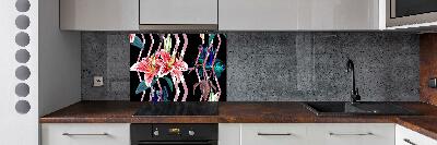 Kitchen wall panels Tropical lily