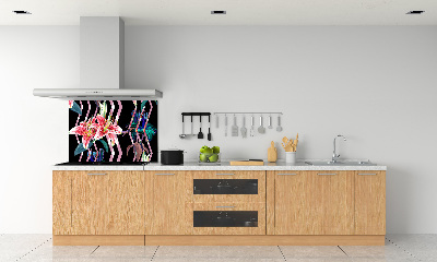 Kitchen wall panels Tropical lily