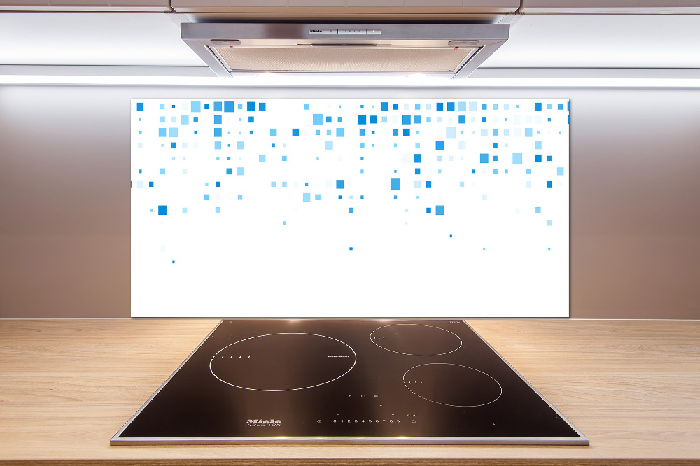 Kitchen splashback Blue squares