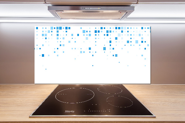 Kitchen splashback Blue squares