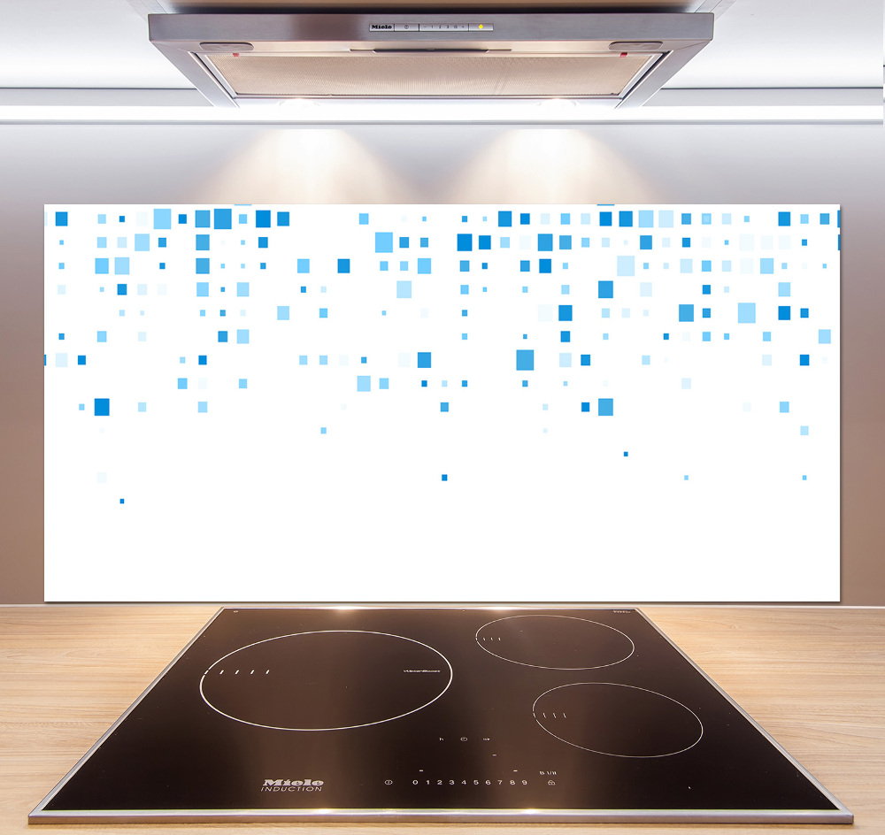 Kitchen splashback Blue squares