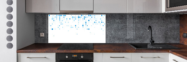 Kitchen splashback Blue squares