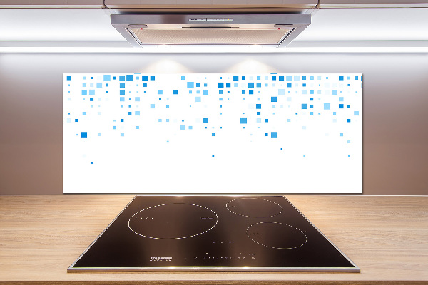 Kitchen splashback Blue squares