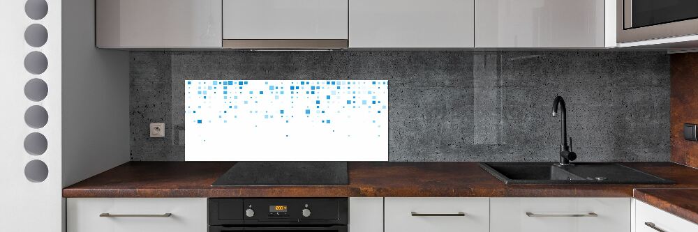 Kitchen splashback Blue squares