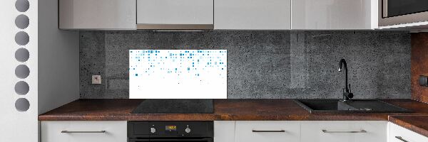 Kitchen splashback Blue squares