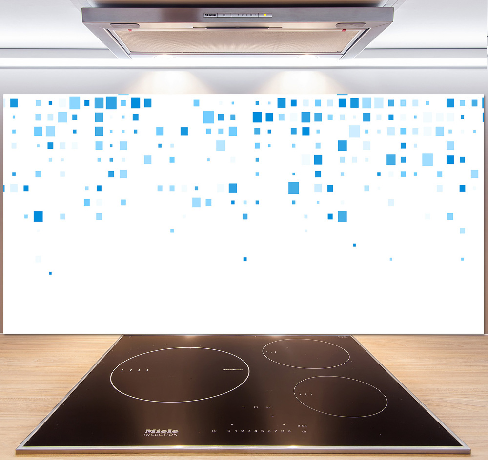 Kitchen splashback Blue squares