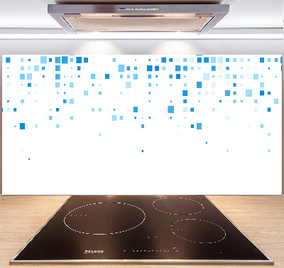 Kitchen splashback Blue squares