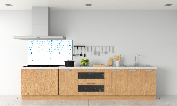 Kitchen splashback Blue squares