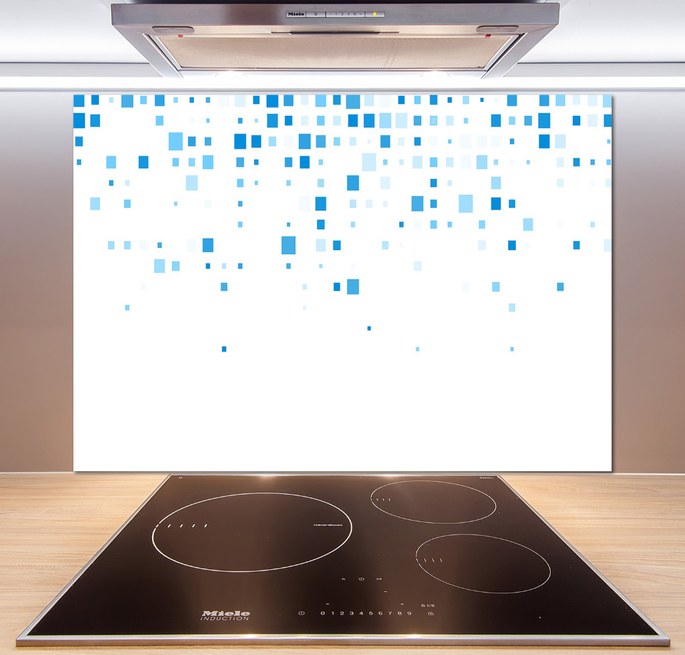 Kitchen splashback Blue squares