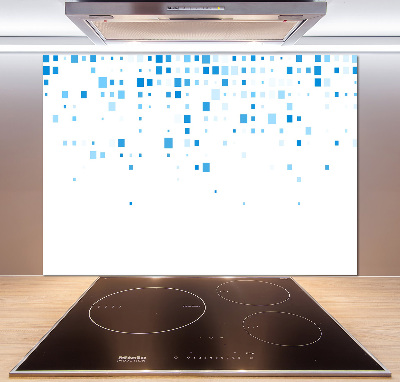 Kitchen splashback Blue squares