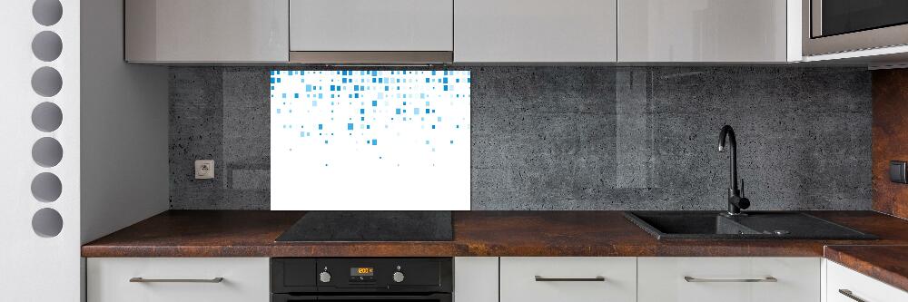 Kitchen splashback Blue squares