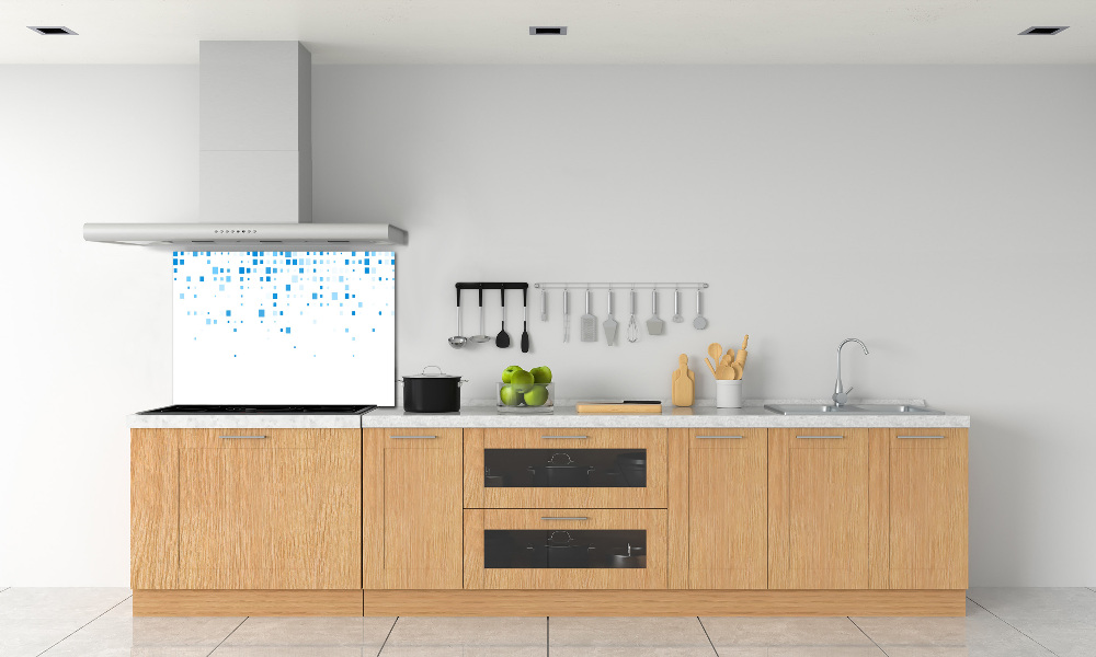 Kitchen splashback Blue squares