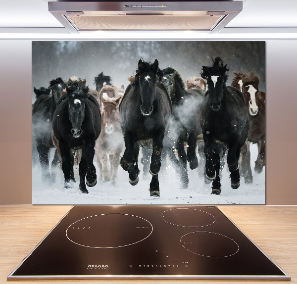 Cooker splashback Horses at gallop