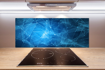 Glass splashback Blue lines