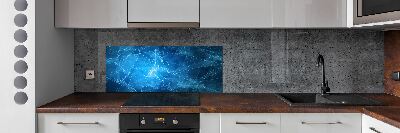 Glass splashback Blue lines